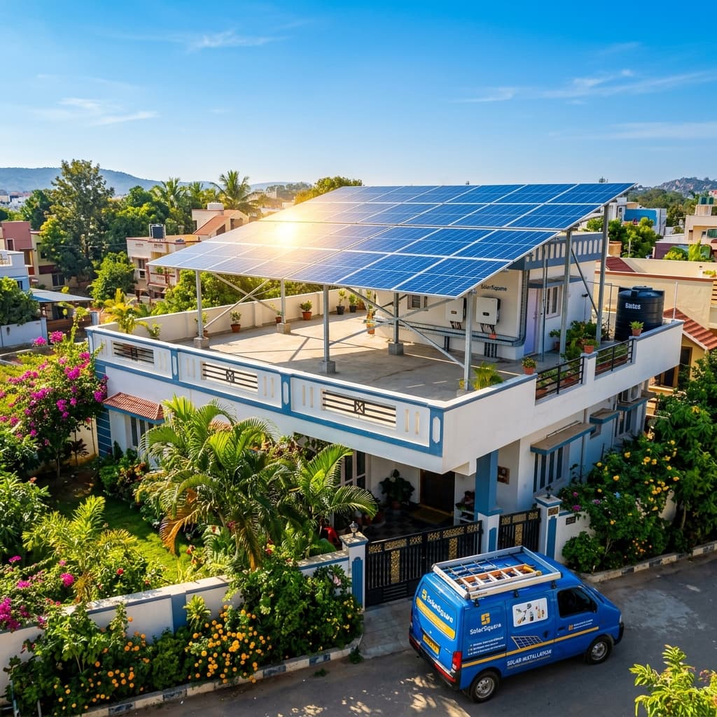 Solar powered Indian home by SolarSquare
